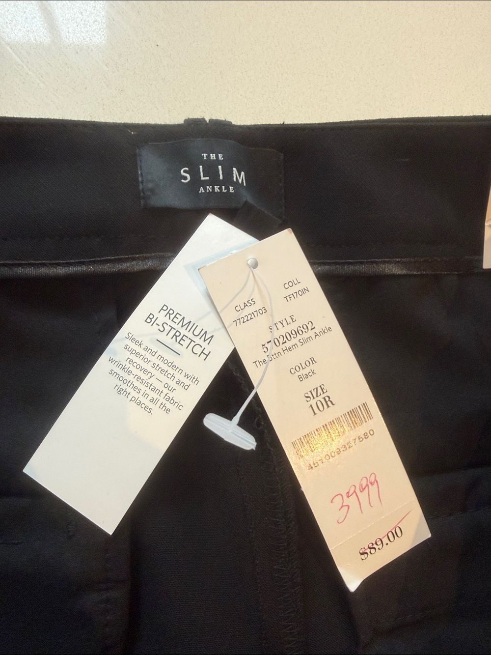 🆕 White House Black Market The Slim Ankle Button-Cuff Pants, Black, Size 10R - Picture 4 of 12